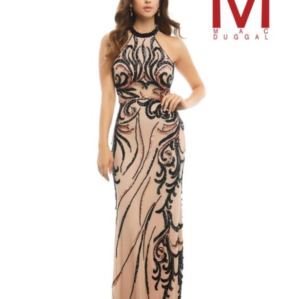 Mac Duggal Black and Cream Women's Dress